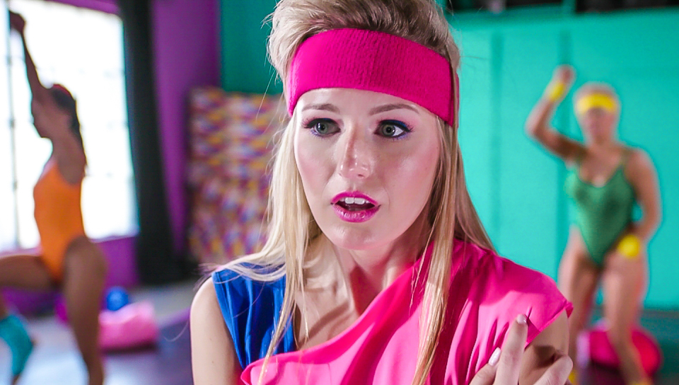New girl in fitness class gets shared in a sweaty workout.